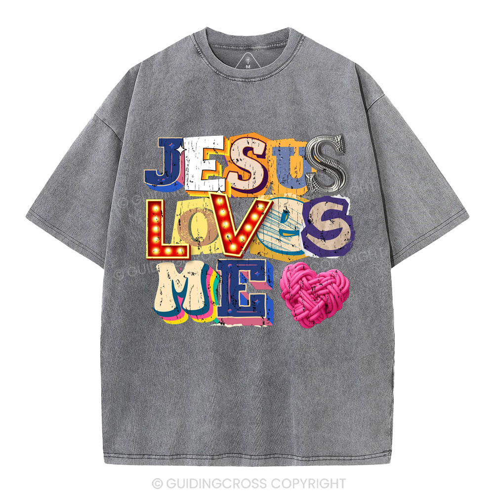 Jesus Loves Me Christian Washed T-Shirt