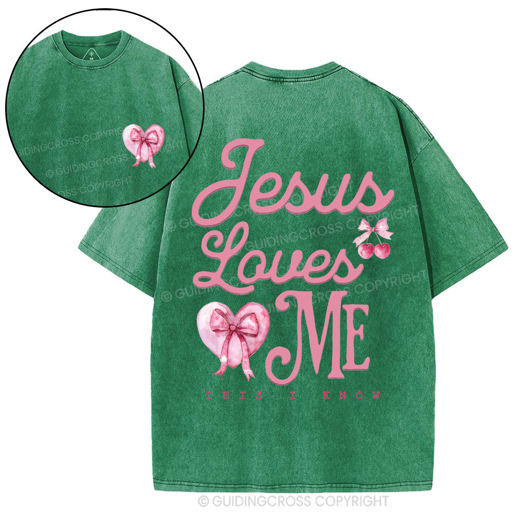 Jesus Loves Me Christian Washed T-Shirt
