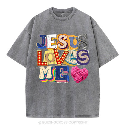 Jesus Loves Me Christian Washed T-Shirt