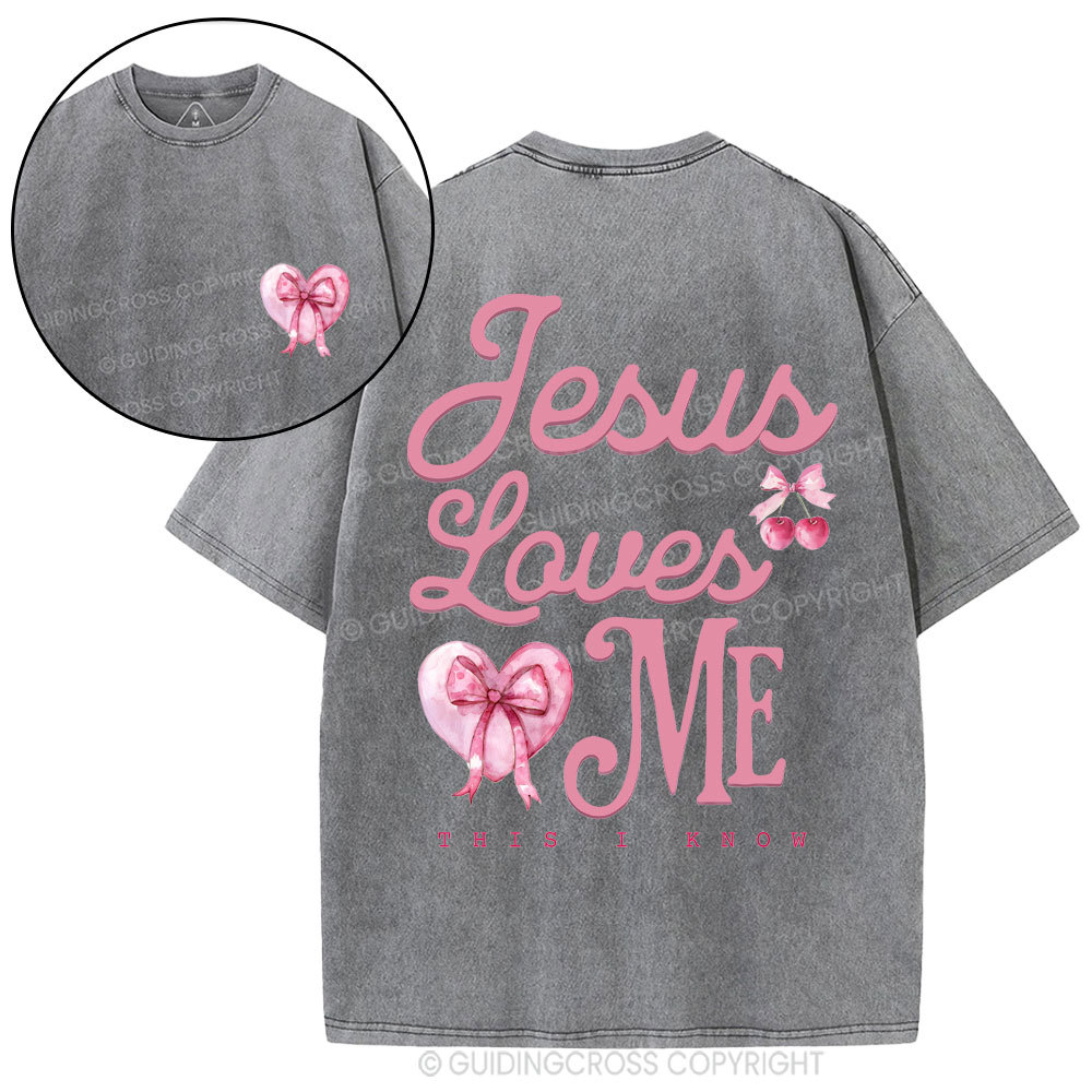 Jesus Loves Me Christian Washed T-Shirt