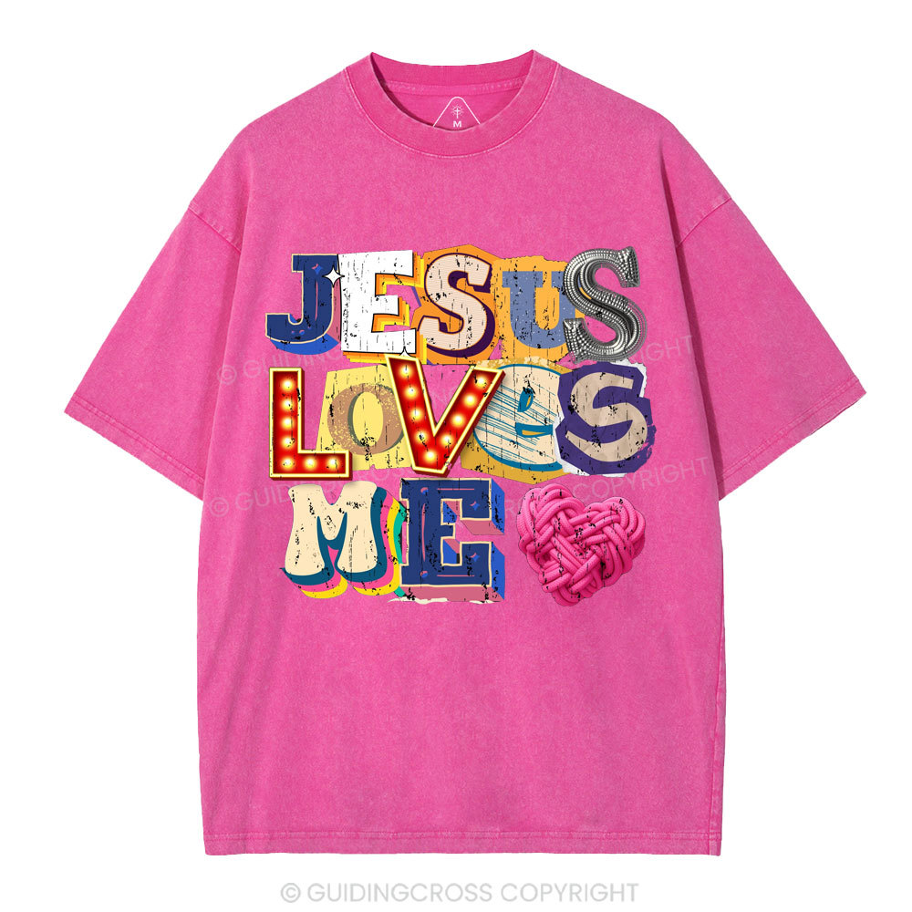 Jesus Loves Me Christian Washed T-Shirt