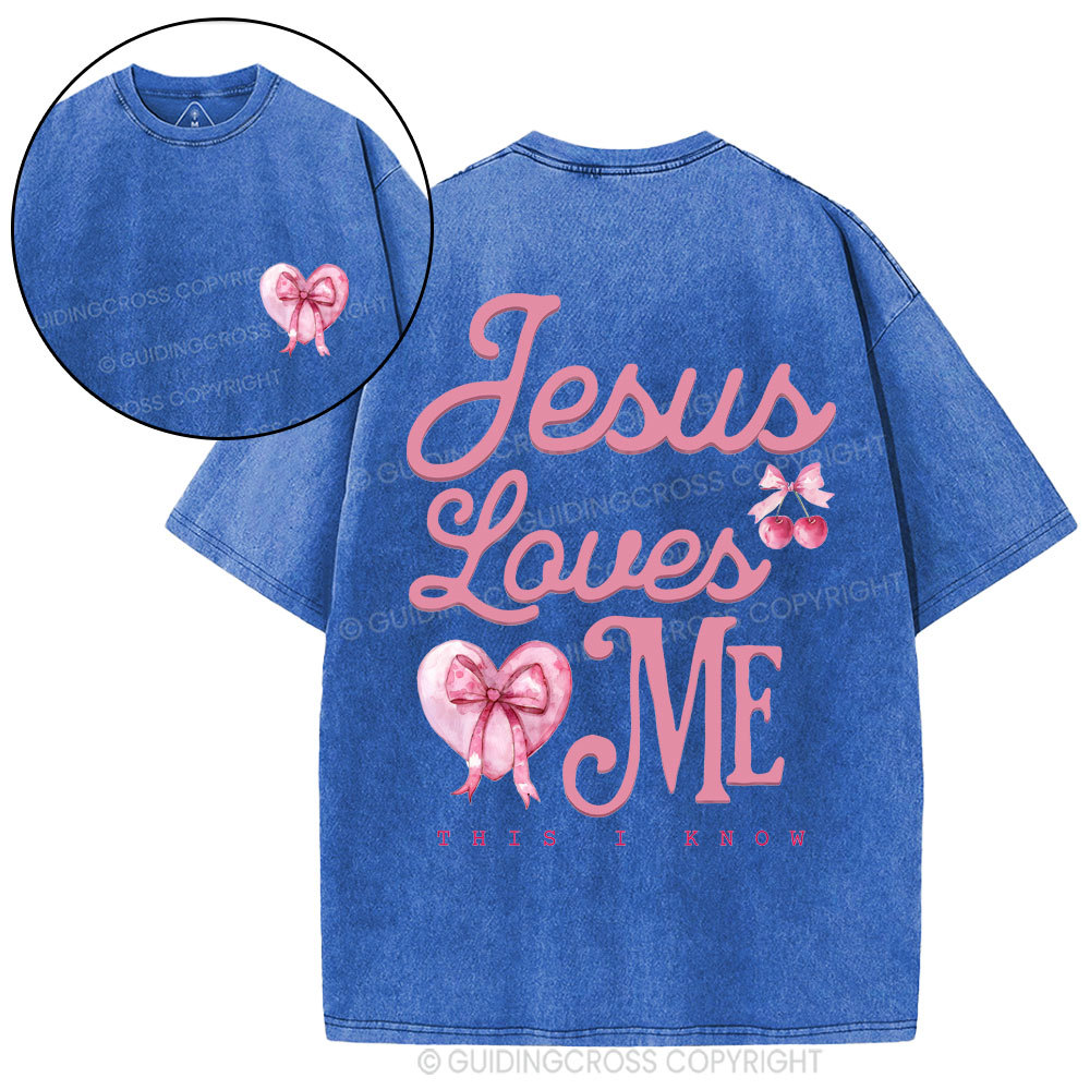 Jesus Loves Me Christian Washed T-Shirt