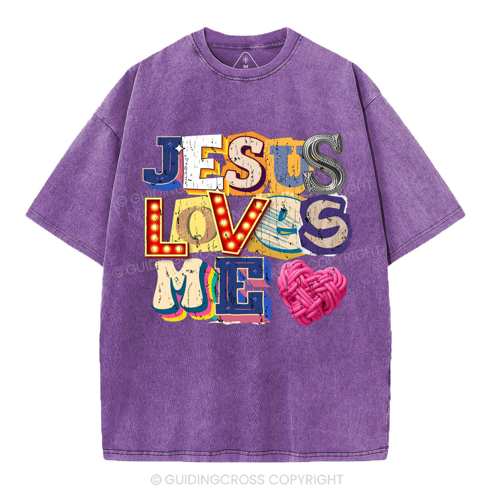 Jesus Loves Me Christian Washed T-Shirt