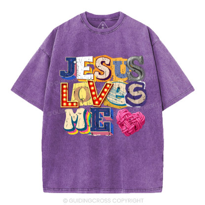 Jesus Loves Me Christian Washed T-Shirt