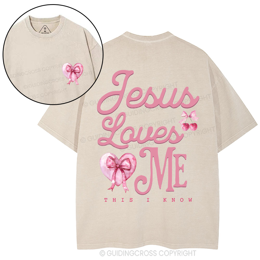 Jesus Loves Me Christian Washed T-Shirt
