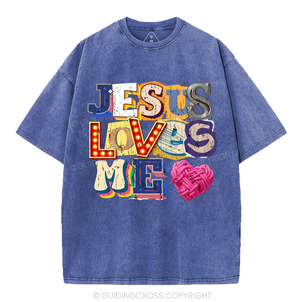 Jesus Loves Me Christian Washed T-Shirt