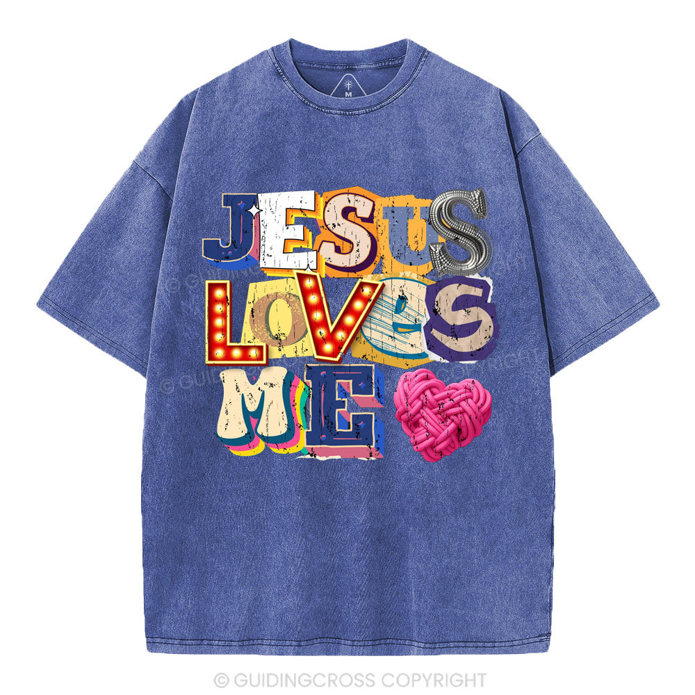 Jesus Loves Me Christian Washed T-Shirt