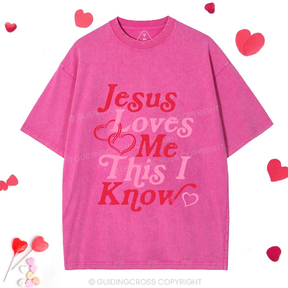 Jesus Loves Me This I Know Christian Washed T-Shirt