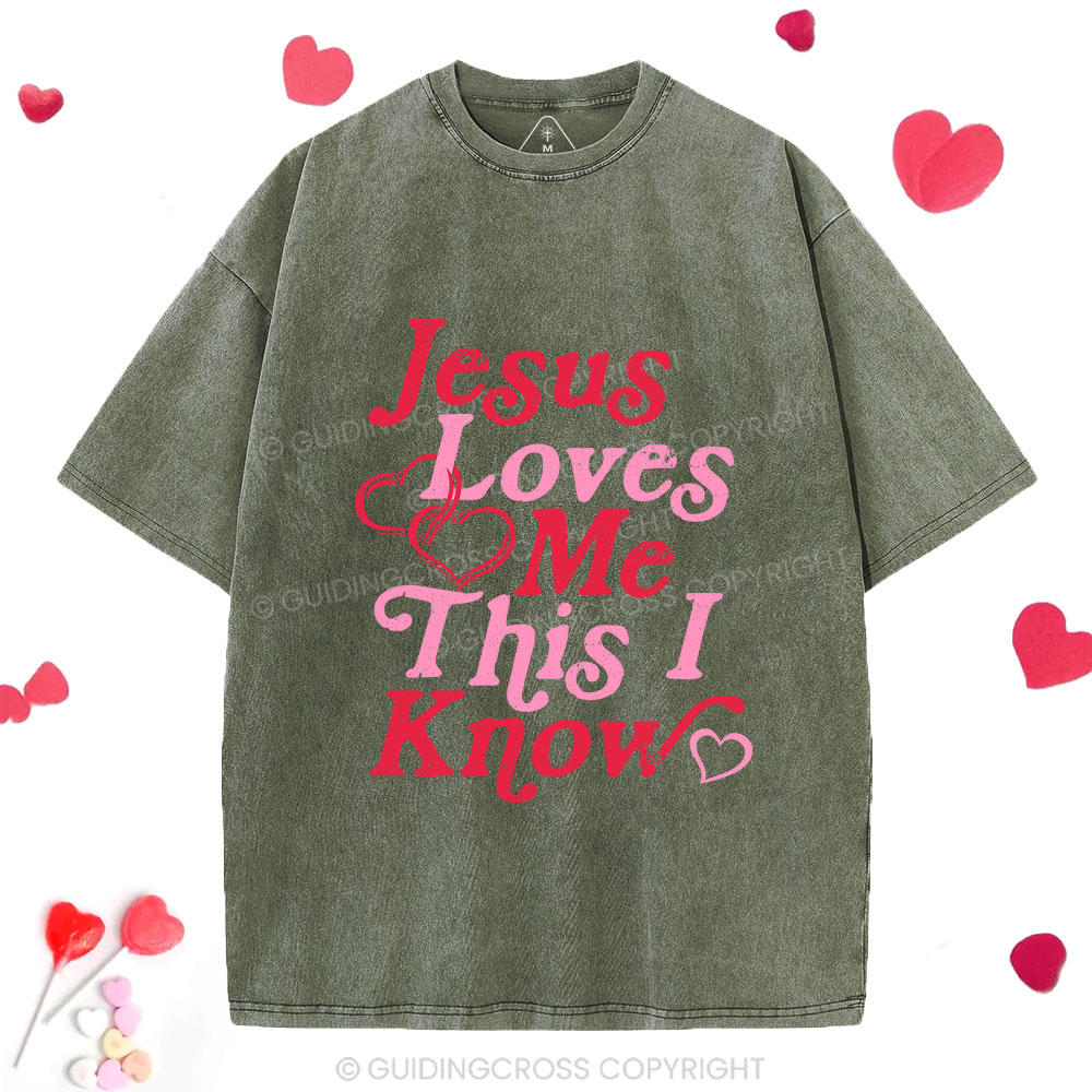 Jesus Loves Me This I Know Christian Washed T-Shirt
