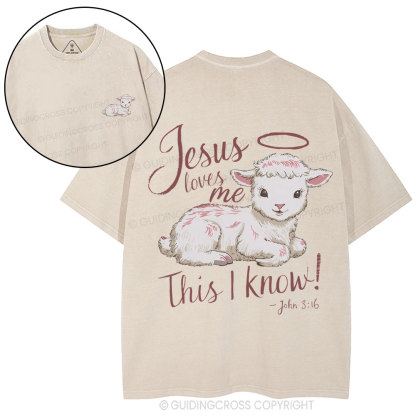 Jesus Loves Me This I Know Christian Washed T-Shirt