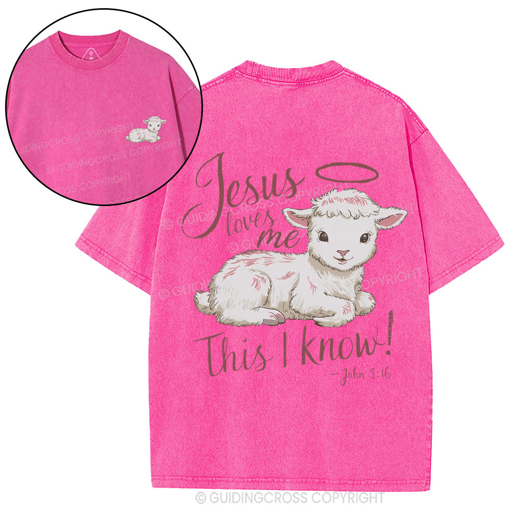 Jesus Loves Me This I Know Christian Washed T-Shirt