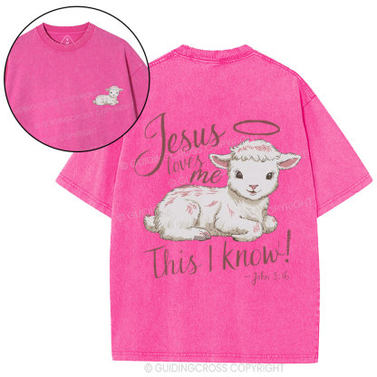 Jesus Loves Me This I Know Christian Washed T-Shirt