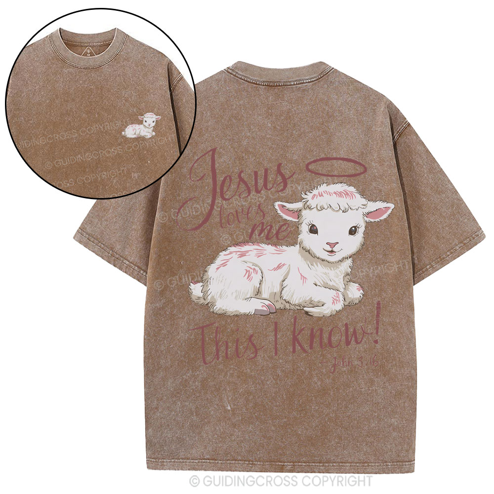 Jesus Loves Me This I Know Christian Washed T-Shirt