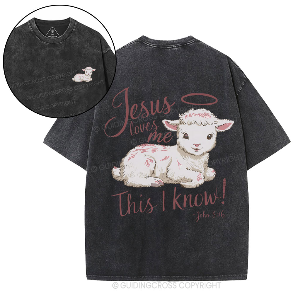 Jesus Loves Me This I Know Christian Washed T-Shirt