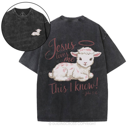 Jesus Loves Me This I Know Christian Washed T-Shirt
