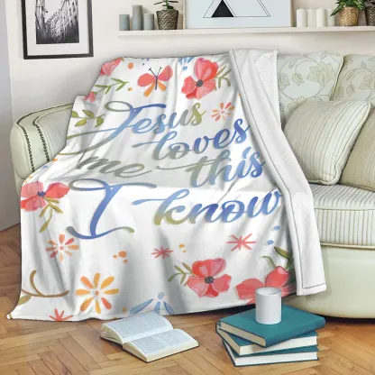 Jesus Loves Me This I Know Lovely Gift Christian Blanket 