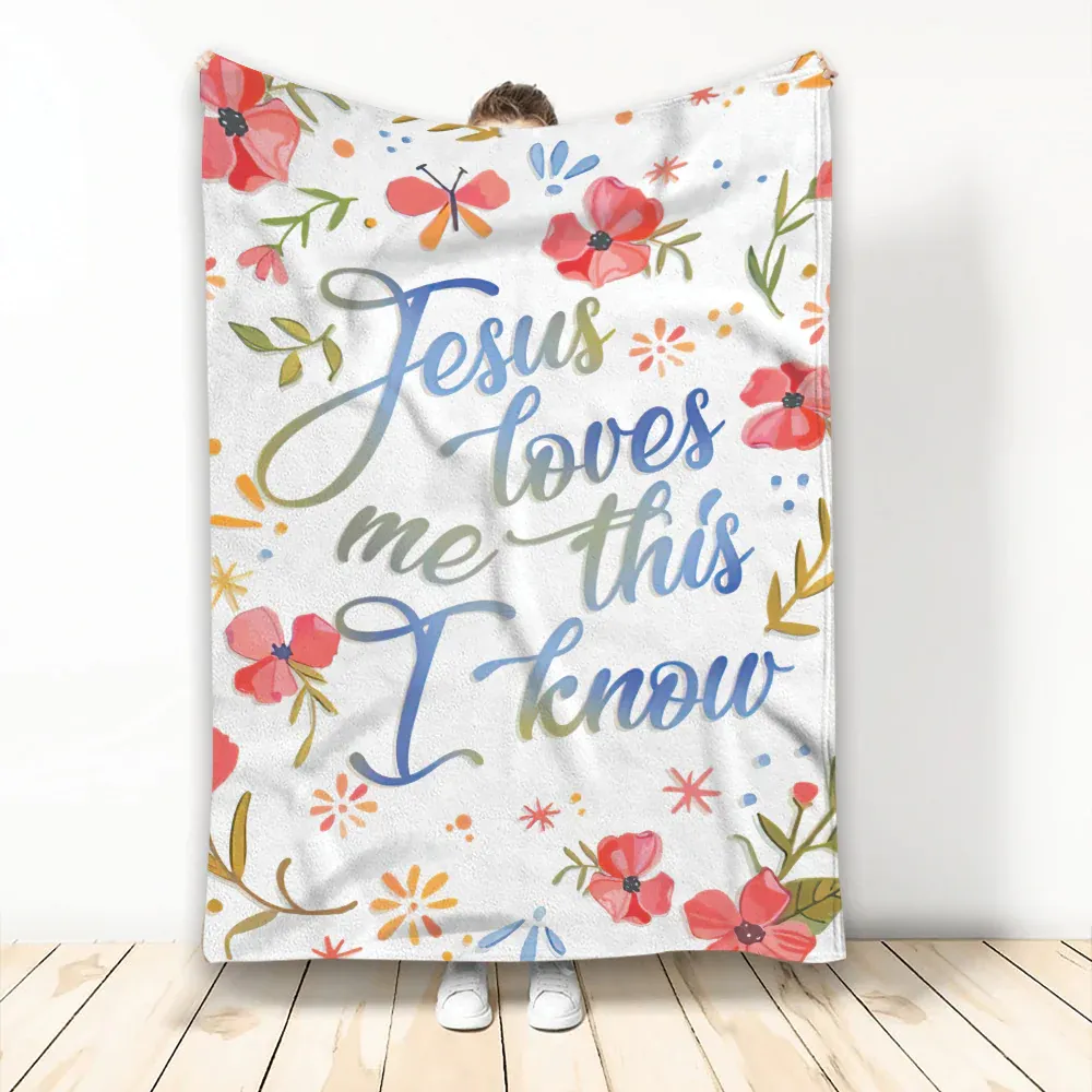 Jesus Loves Me This I Know Lovely Gift Christian Blanket 