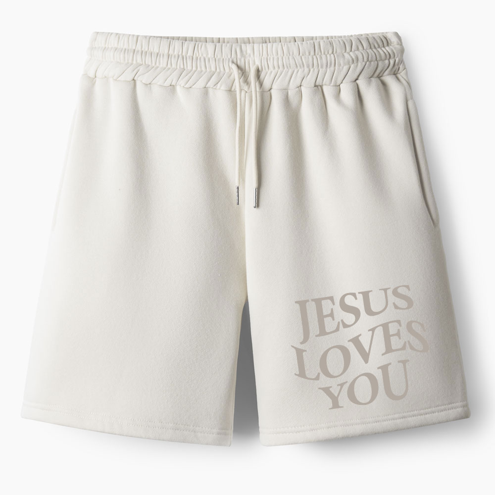 Jesus Loves You Chirtsian Fleece Shorts