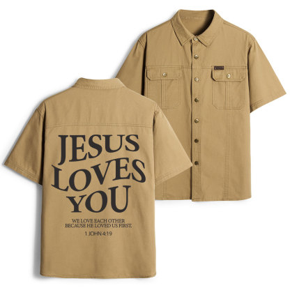 Jesus Loves You Chirtsian Work Shirt