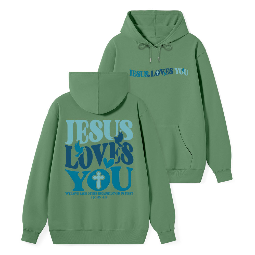 Jesus Loves You Classic Christian Hoodie