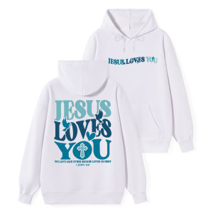 Image of Jesus Loves You Classic Christian Hoodie