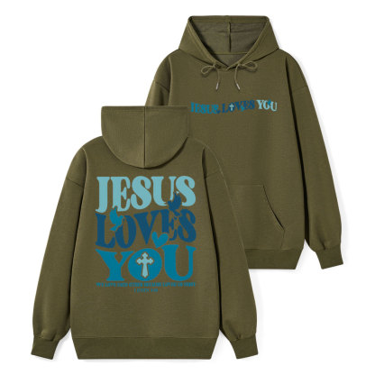 Jesus Loves You Classic Christian Hoodie