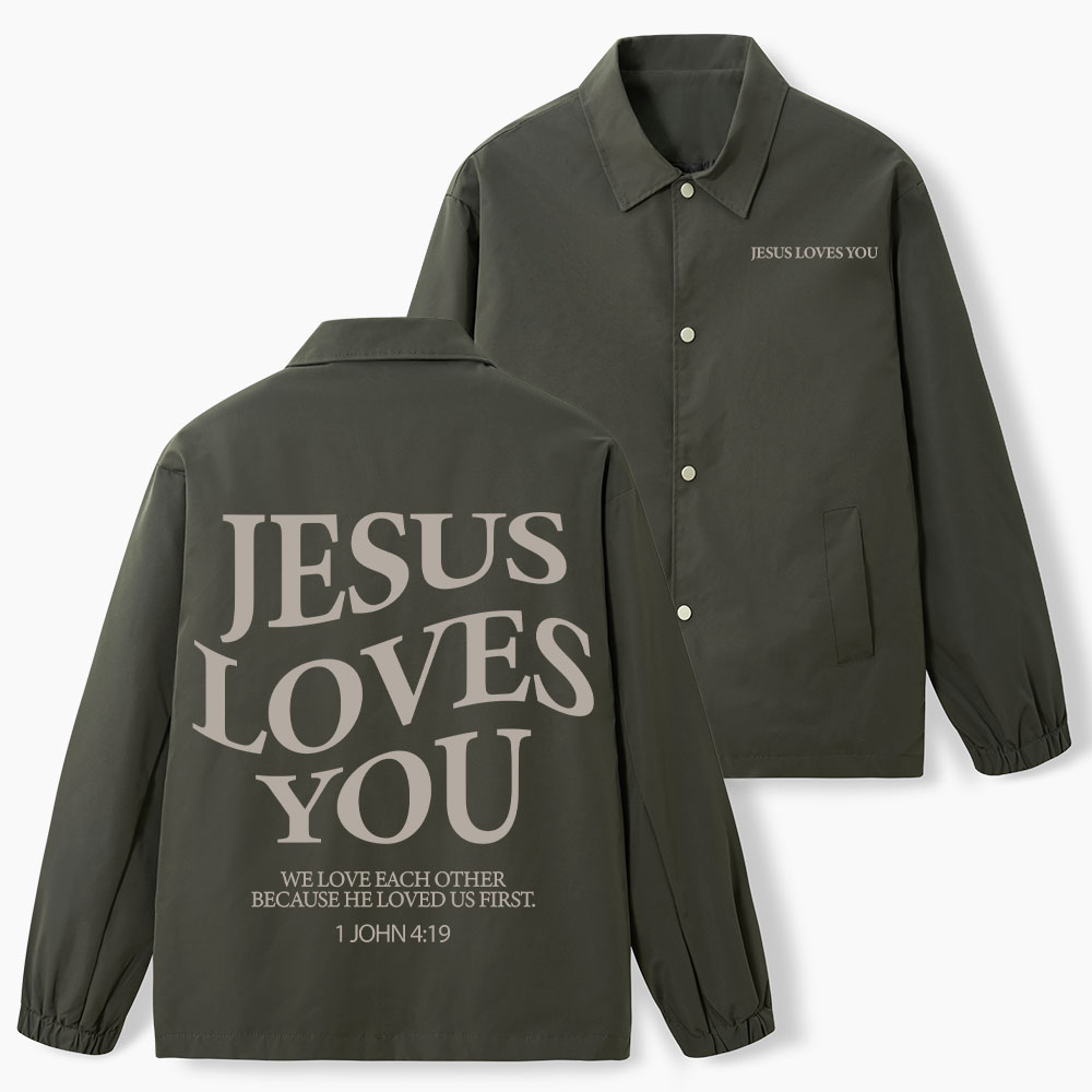 Jesus Loves You Christian Coach Jacket