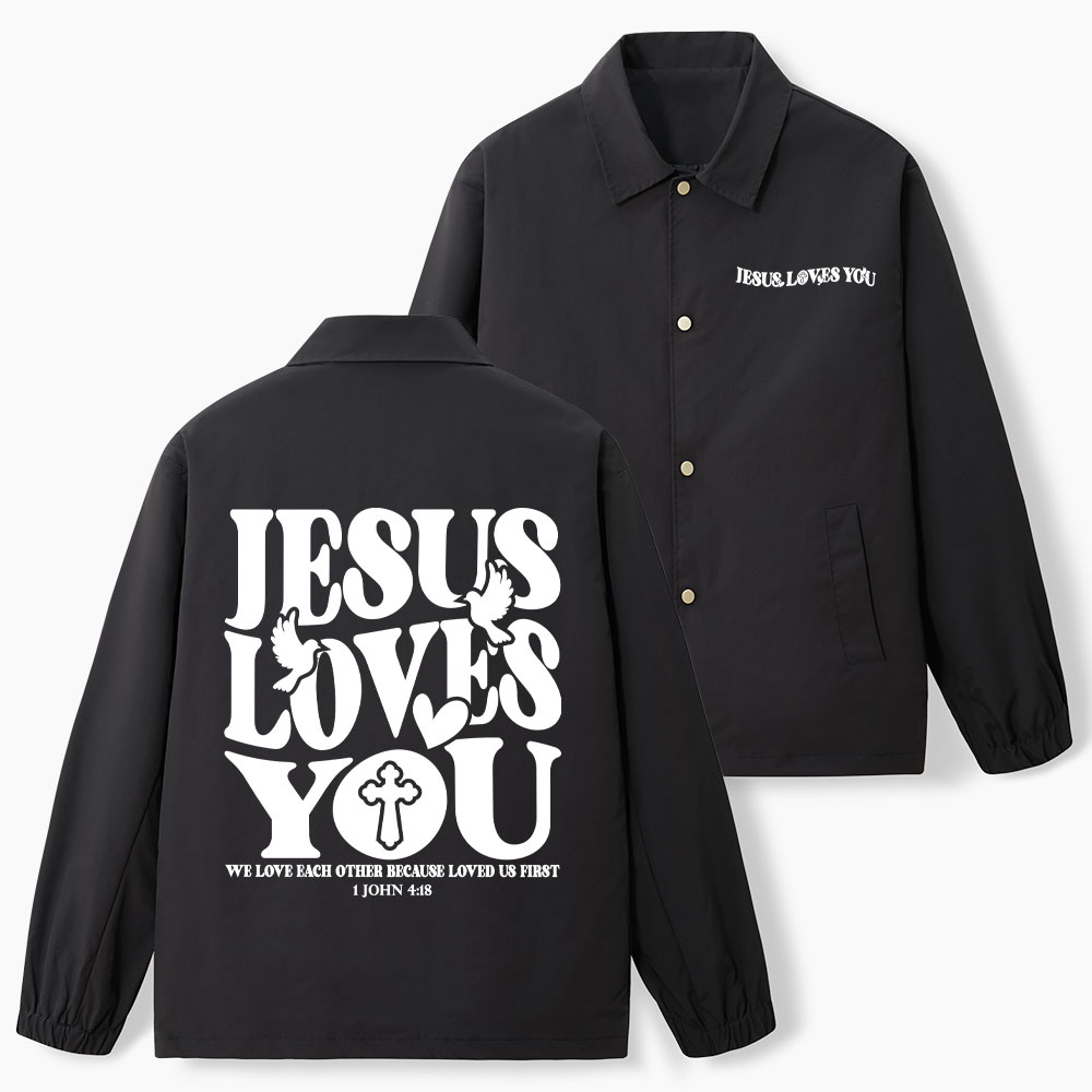 Jesus Loves You Christian Coach Jacket