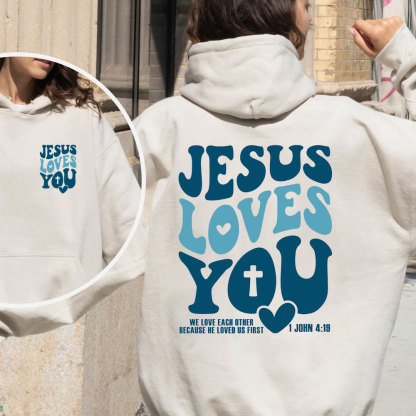 Jesus Loves You Christian Fleece Hoodie Set