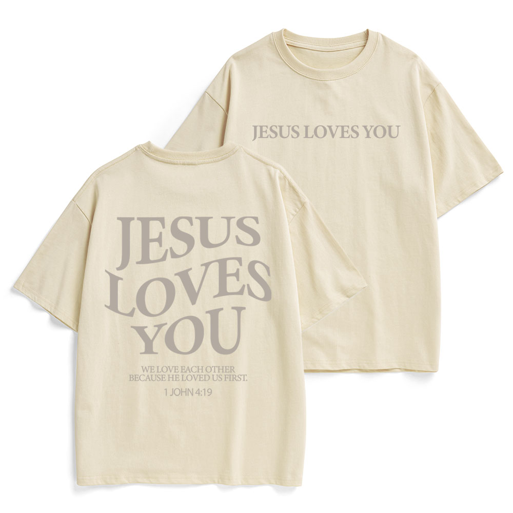 Jesus Loves You Christian Heavy Cotton T-Shirt