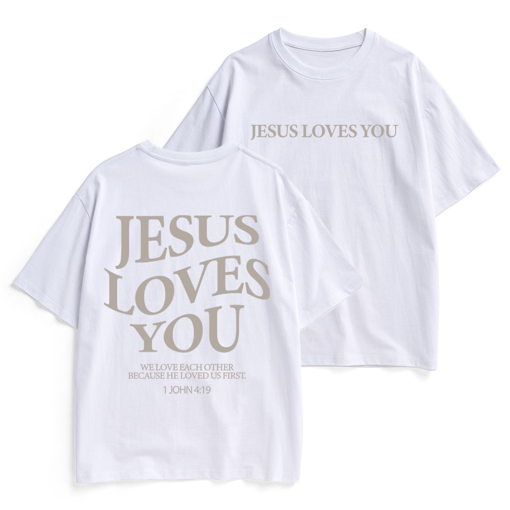 Jesus Loves You Christian Heavy Cotton T-Shirt