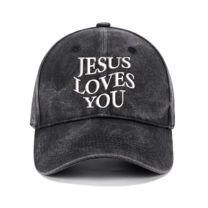 Jesus Loves You Christian Washed Hat