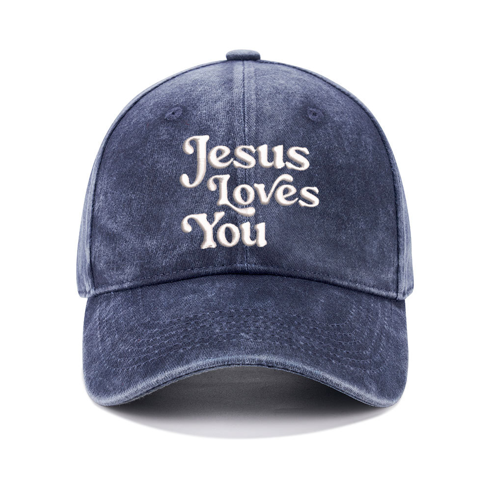 Jesus Loves You Christian Washed Hat