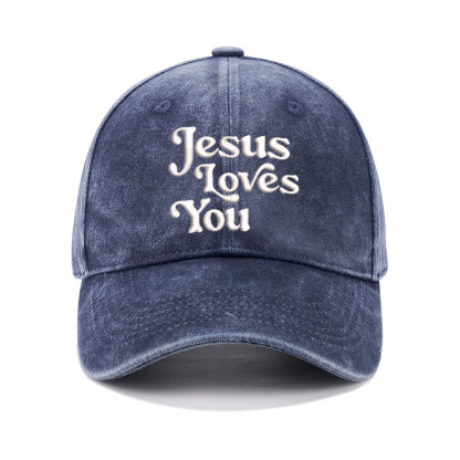 Jesus Loves You Christian Washed Hat