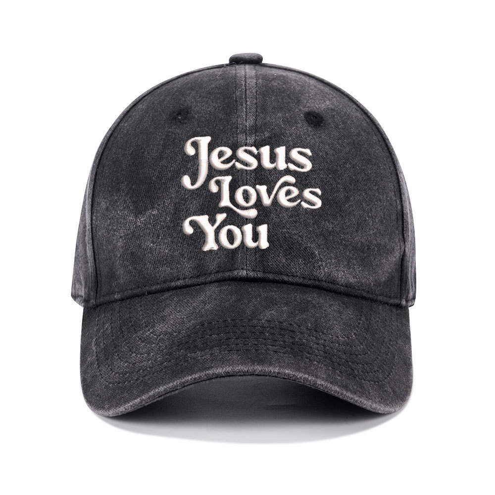 Jesus Loves You Christian Washed Hat