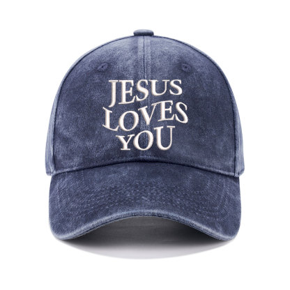 Jesus Loves You Christian Washed Hat