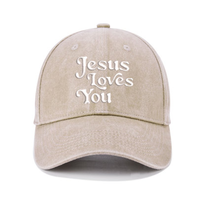 Jesus Loves You Christian Washed Hat