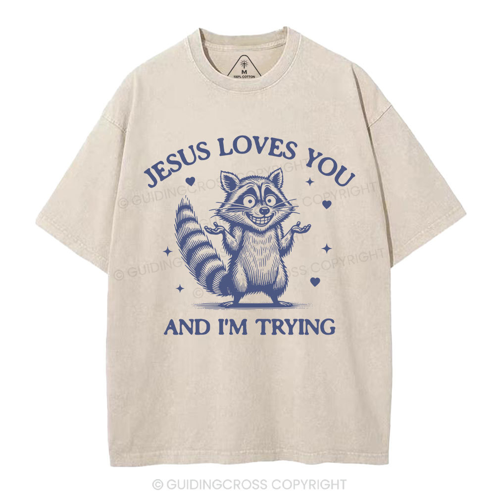 Jesus Loves You Christian Washed T-Shirt