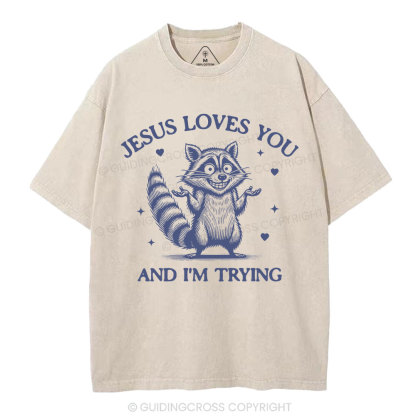 Jesus Loves You Christian Washed T-Shirt