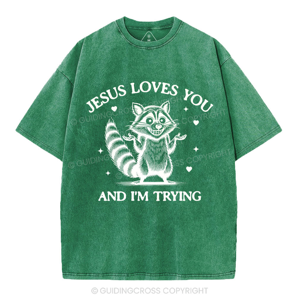 Jesus Loves You Christian Washed T-Shirt