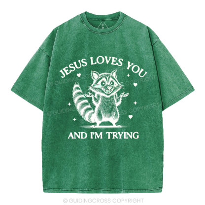 Jesus Loves You Christian Washed T-Shirt