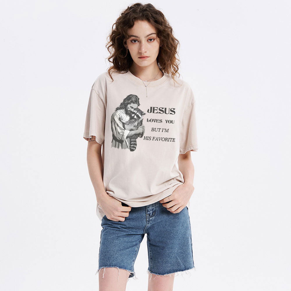 Jesus Loves You Christian Washed T-Shirt