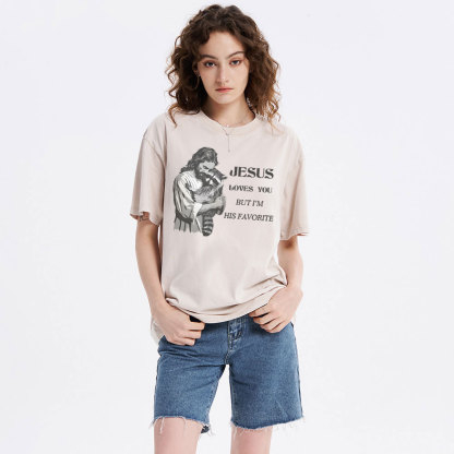 Jesus Loves You Christian Washed T-Shirt