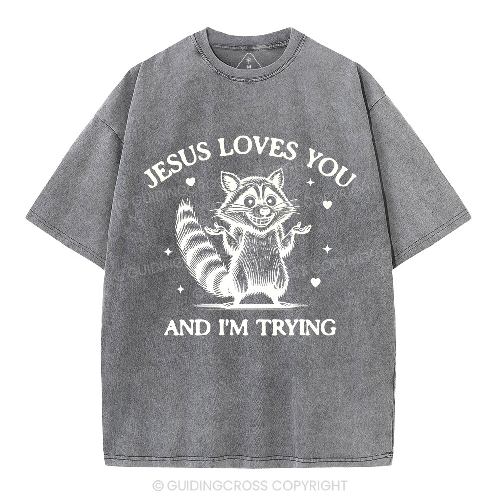 Jesus Loves You Christian Washed T-Shirt
