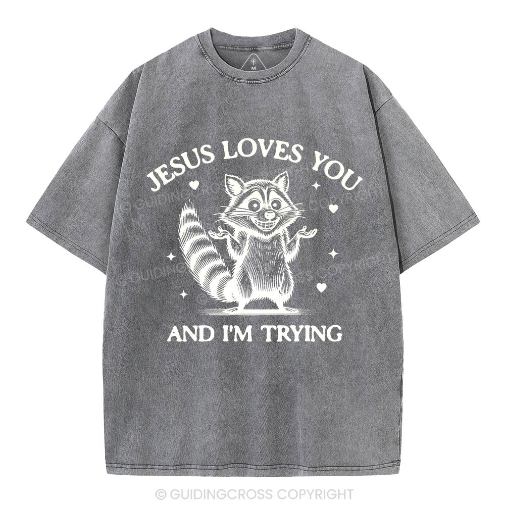 Jesus Loves You Christian Washed T-Shirt