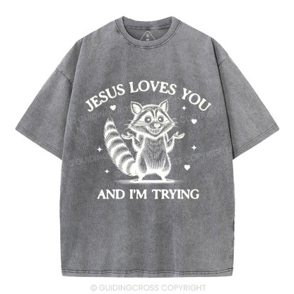Jesus Loves You Christian Washed T-Shirt