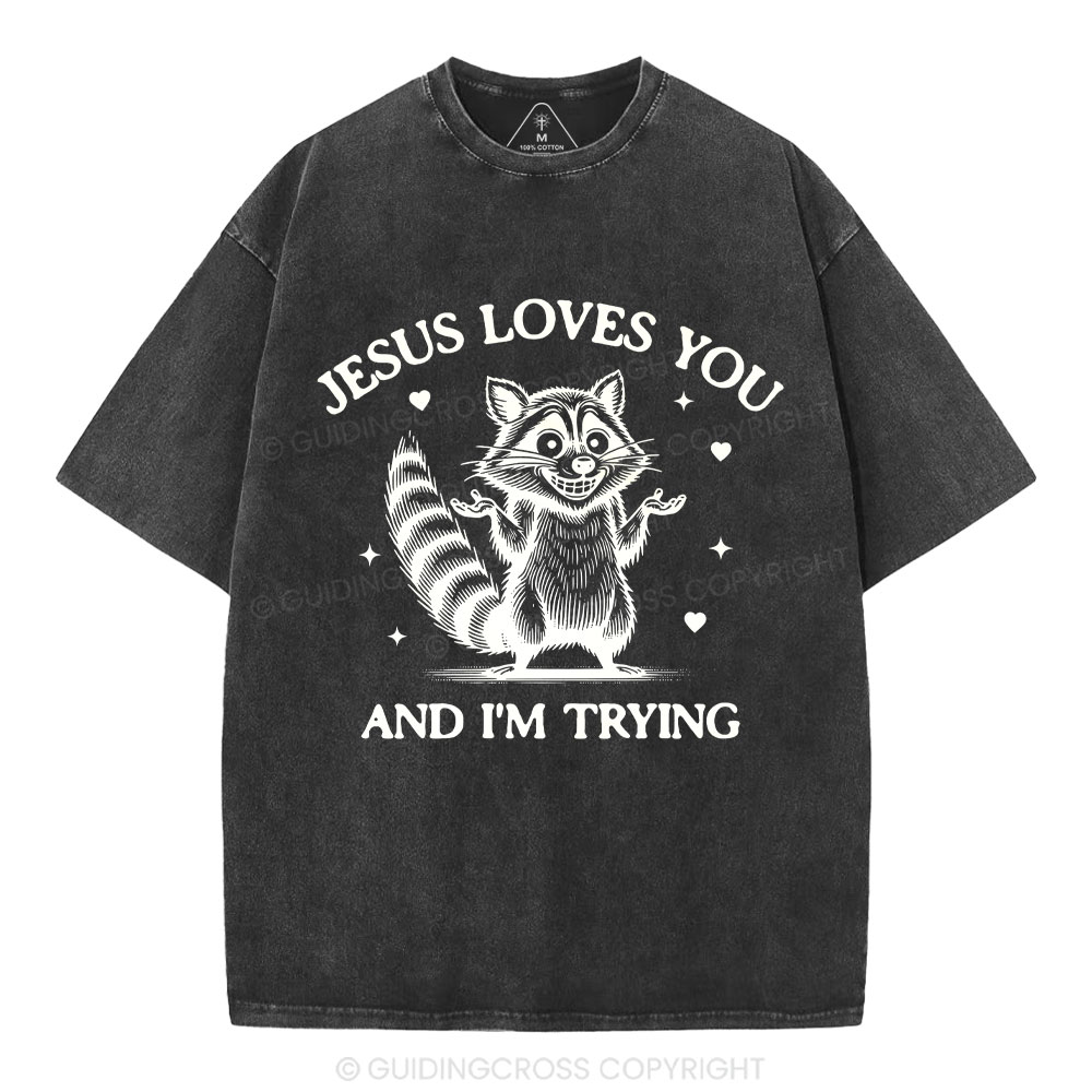 Jesus Loves You Christian Washed T-Shirt