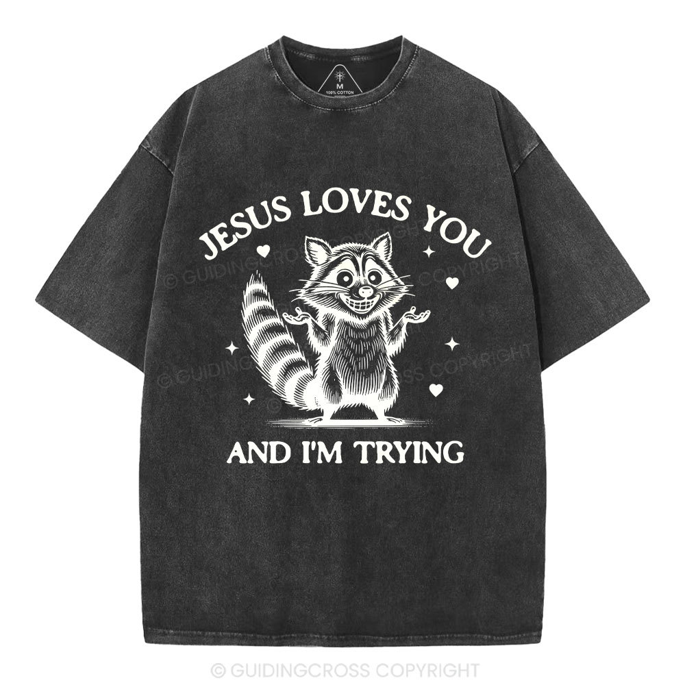 Jesus Loves You Christian Washed T-Shirt
