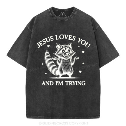 Jesus Loves You Christian Washed T-Shirt