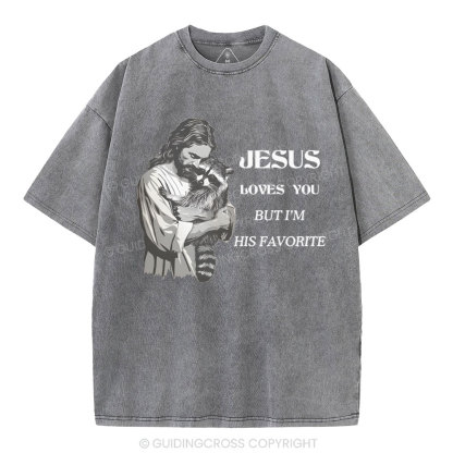 Jesus Loves You Christian Washed T-Shirt